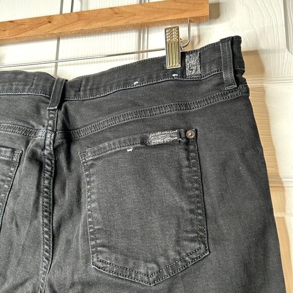 7 For All Mankind B(air) Ankle Skinny Black Denim Maternity Jeans Womens Size 30 - Picture 8 of 13